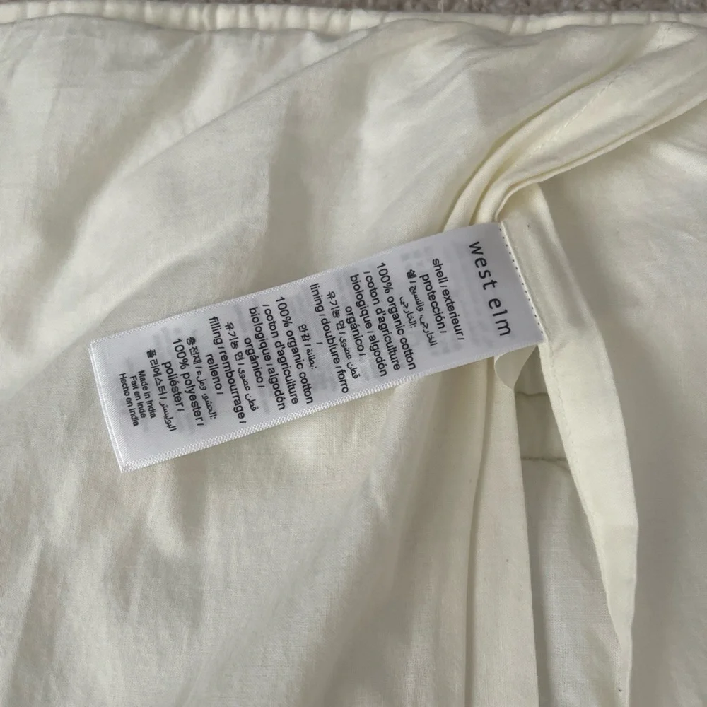 West Elm cream euro sham 26x26